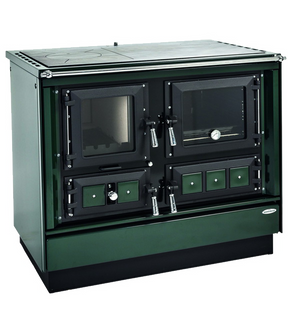 Obrázok ku produktu Sporák s výmenníkom Klaudie VSP 9112, chrómové doplnky, zelený rám, ľavý, farba zelená, KVS MORAVIA