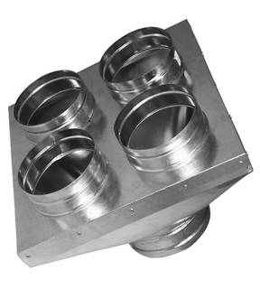 Obrázok ku produktu Skrinka rozvodu vzduchu 150 mm - 4x125 mm, Zn, raketa