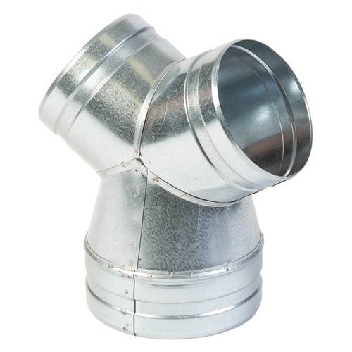Zväčšený obrázok ku produktu Y - kus redukcia 125 mm/2x100 mm, 90°, Zn