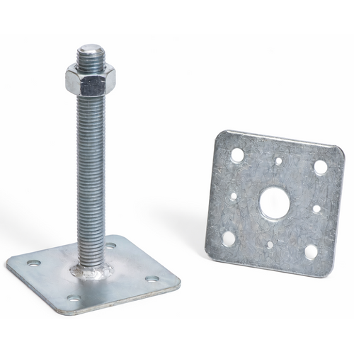 Zväčšený obrázok ku produktu Pätka 110/110 - M24x250/4 s vrchnou voľnou doskou 110x110 Zn