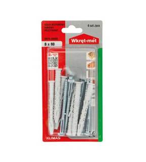 Obrázok ku produktu Blister KPK 8x80 Hmoždinka rámová so skrutkou so šesťhrannou hlavou 6ks