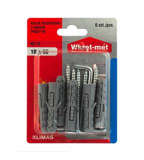 Obrázok ku produktu Blister BP 8 hmoždinka + hák L 9ks