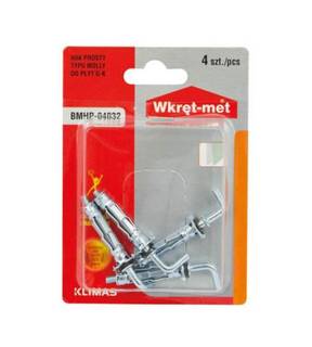 Obrázok ku produktu Blister MHP M5x52 Hmoždinka kov do sadrokartónu s hákom L 3ks