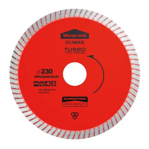 Zväčšený obrázok ku produktu Kotúč 180/2.6/22 TDT-HP diamantový TURBO lisovaný za tepla