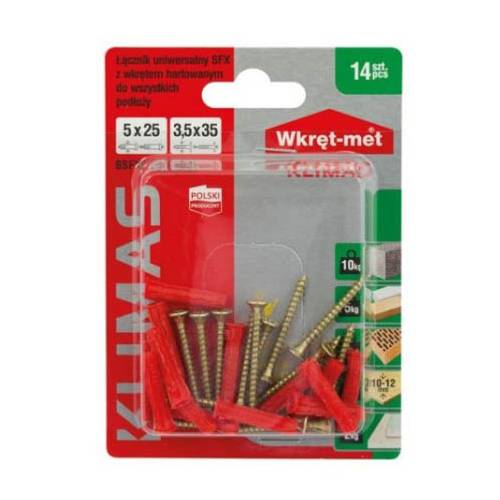 Zväčšený obrázok ku produktu Blister SFXP 6x30 hmoždinka UNI nylon + UV ZH 14ks