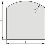 Obrázok ku produktu Sklo pod kachle typ E, 1000x1000x6 mm, R = 800 mm