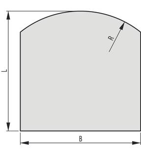 Obrázok ku produktu Sklo pod kachle typ E, 1000x1000x6 mm, R = 800 mm