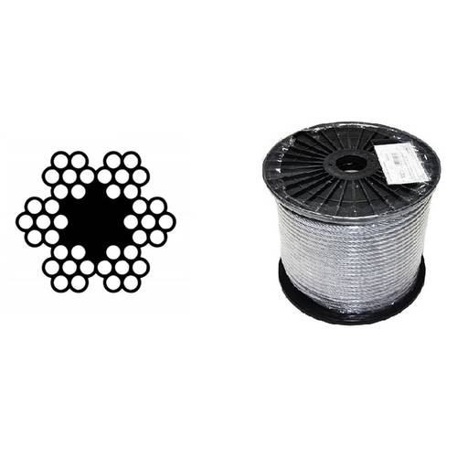 Zväčšený obrázok ku produktu Lano 2,5 (6x7M-FC) DIN 3055 Fe/Zn