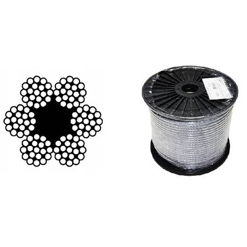 Zväčšený obrázok ku produktu Lano 3 (6x19M+FC) DIN 3060 Fe/Zn /1000m/