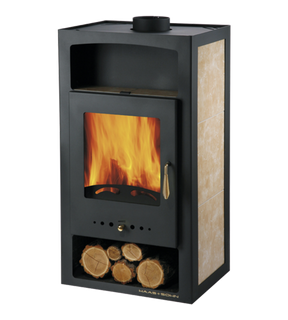 Obrázok ku produktu Teplovodné krbové kachle Adria II s výmenníkom, čierna/béžová dlažba, HAAS+SOHN HOME