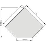Obrázok ku produktu Sklo pod kachle typ B, 1000x1000x580 mm 45°