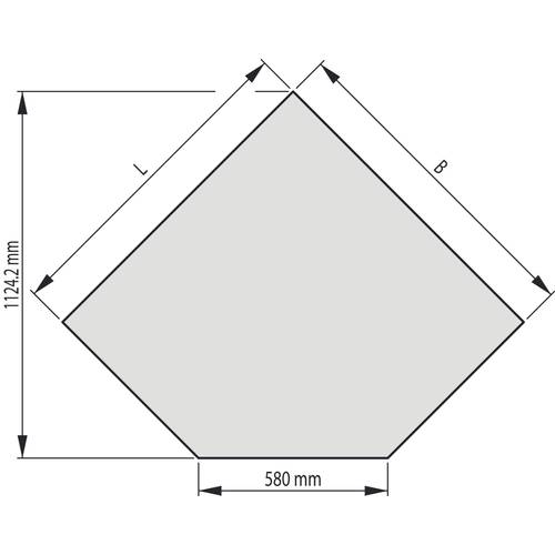 Zväčšený obrázok ku produktu Sklo pod kachle typ B, 1000x1000x580 mm 45°