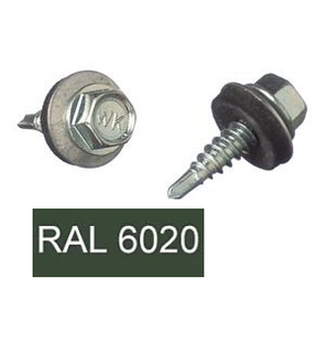 Obrázok ku produktu Skrutka 4,8x19 red. vrt. WSBP RAL 6020 zošívačka chromovo zelená