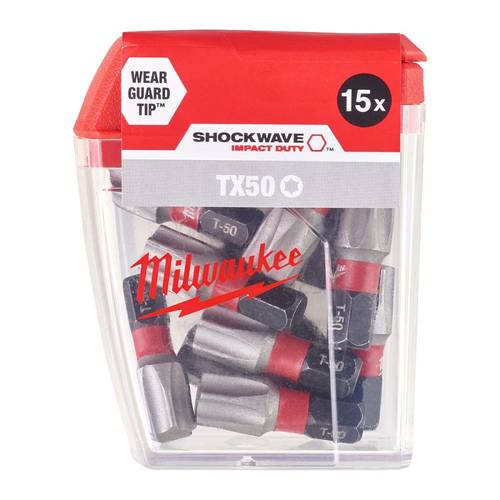 Zväčšený obrázok ku produktu Skrutkovacie bity TX50 SHOCKWAVE /TICTAC 15ks/