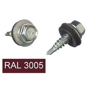 Obrázok ku produktu Skrutka 4,8x19 red. vrt. WSBP RAL 3005 zošívačka vínovo červená