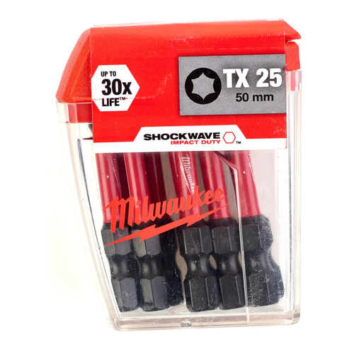 Zväčšený obrázok ku produktu Skrutkovacie bity TX25 50mm SHOCKWAVE /TICTAC 10ks/