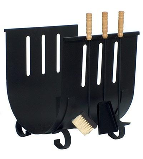 Obrázok ku produktu Kôš na drevo DERBY s náradím, 68x48x45 cm, čierny