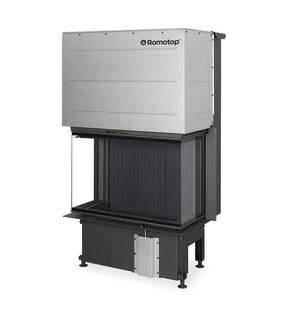 Obrázok ku produktu Krbová vložka IMPRESSION C 2G L 80.61.34.21 s čiernou spaľovacou komorou, trojstranne presklené s výsuvnými dvierkami, ROMOTOP