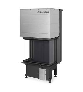 Obrázok ku produktu Krbová vložka IMPRESSION C 2G L 67.61.34.21 s čiernou spaľovacou komorou, trojstranne presklené s výsuvnými dvierkami, ROMOTOP