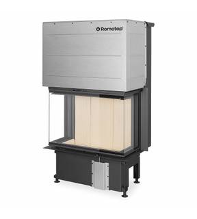 Obrázok ku produktu Krbová vložka IMPRESSION C 2G L 80.61.34.21 so žltou spaľovacou komorou, trojstranne presklené s výsuvnými dvierkami, ROMOTOP