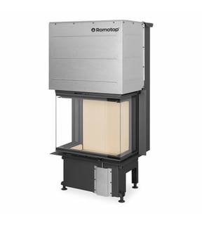 Obrázok ku produktu Krbová vložka IMPRESSION C 2G L 67.61.34.21 so žltou spaľovacou komorou, trojstranne presklené s výsuvnými dvierkami, ROMOTOP