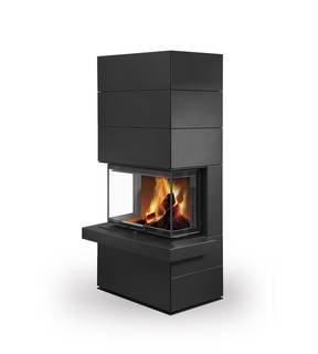 Obrázok ku produktu Dizajnový akumulačný krb s výsuvnými dvierkami CARA C N 03 - plech, ROMOTOP