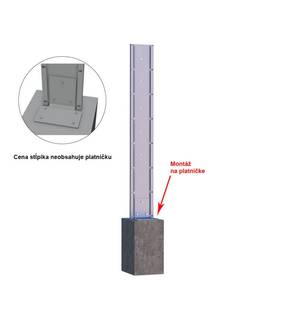 Obrázok ku produktu Stĺpik 2D Praktik 1030/190 mm na platničku, zelená