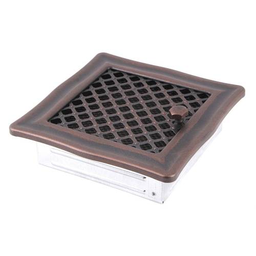 Zväčšený obrázok ku produktu Krbová mriežka DECO 16x16 so žalúziou, meď patina
