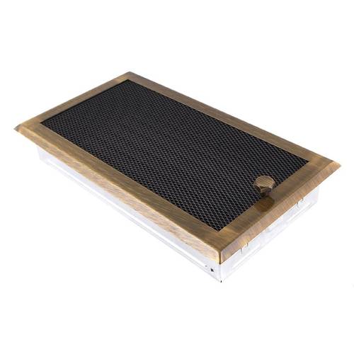Zväčšený obrázok ku produktu Krbová mriežka 16x32 so žalúziou, mosadz patina