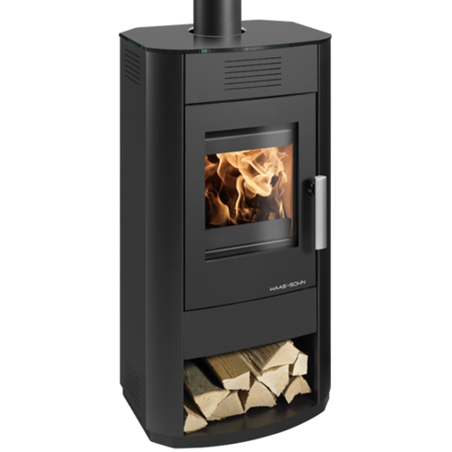 Zväčšený obrázok ku produktu Krbové kachle Salerno II, čierna/sklenené veko, HAAS+SOHN HOME