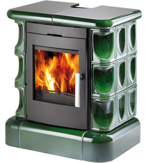 Obrázok ku produktu Krbové kachle Manta kachľový top a sokel, čierna/kachle zelená, HAAS+SOHN HOME