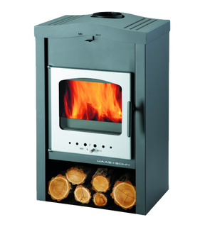 Obrázok ku produktu Krbové kachle Vaasa plus V, antracit/dvierka strieborné, HAAS+SOHN HOME