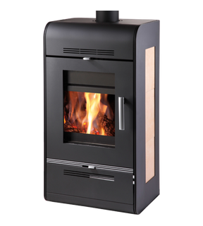 Obrázok ku produktu Teplovodné krbové kachle Andrus s výmenníkom, čierna/béžová dlažba, HAAS+SOHN HOME