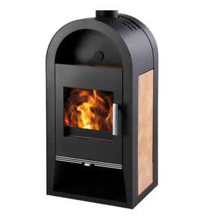 Obrázok ku produktu Teplovodné krbové kachle Nivala s výmenníkom, čierna/béžová dlažba, HAAS+SOHN HOME