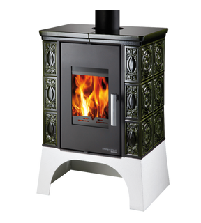 Obrázok ku produktu Teplovodné krbové kachle Empoli AL II s výmenníkom, ochladzovacou slučkou, čierna/zelená, HAAS+SOHN HOME