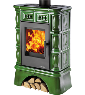 Obrázok ku produktu Krbové kachle Faro s kachľovým soklom, zelená, HAAS+SOHN HOME