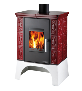 Obrázok ku produktu Teplovodné krbové kachle Empoli AL II s výmenníkom, ochladzovacou slučkou, čierna/bordeaux, HAAS+SOHN HOME