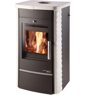 Obrázok ku produktu Teplovodné krbové kachle Alytus s výmenníkom, čierna/biele kachle, HAAS+SOHN HOME