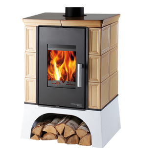 Obrázok ku produktu Teplovodné krbové kachle Eboli AL II s výmenníkom, ochladzovacou slučkou, čierna/tabak, HAAS+SOHN HOME