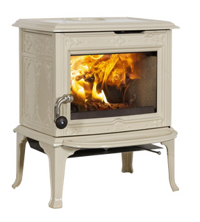 Obrázok ku produktu Liatinové krbové kachle F 100 ECO.2 LL SE IVE, smalt slonová kosť, dvierka bez ozdobných priečok, JOTUL