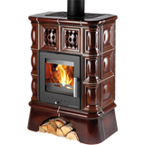 Obrázok ku produktu Teplovodné krbové kachle Treviso II s výmenníkom, kachľový sokel, čierna/hnedé kachle, HAAS+SOHN HOME