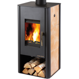 Obrázok ku produktu Teplovodné krbové kachle Mantova AL II s výmenníkom, čierna/béžová dlažba, HAAS+SOHN HOME