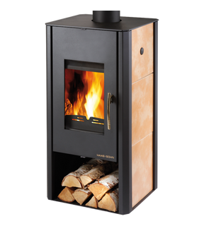 Obrázok ku produktu Teplovodné krbové kachle Mantova AL II s výmenníkom, čierna/béžová dlažba, HAAS+SOHN HOME