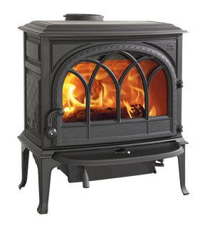 Obrázok ku produktu Liatinové krbové kachle F 400 ECO BP, čierny lak, dvierka s ozdobnými priečkami, JOTUL