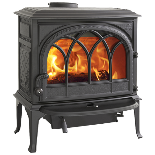 Zväčšený obrázok ku produktu Liatinové krbové kachle F 400 ECO BP, čierny lak, dvierka s ozdobnými priečkami, JOTUL
