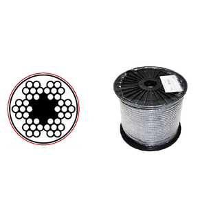 Obrázok ku produktu Lano 3/4 (6x7M-FC) DIN 3055 Fe/Zn/PVC červené