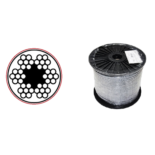 Zväčšený obrázok ku produktu Lano 3/4 (6x7M-FC) DIN 3055 Fe/Zn/PVC červené