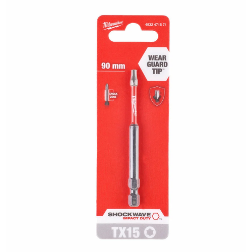 Zväčšený obrázok ku produktu Bit TX15 90mm SHOCKWAVE /blister 1ks/