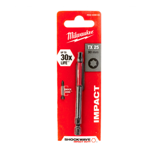 Zväčšený obrázok ku produktu Skrutkovací bit TX25 90mm SHOCKWAVE /blister 1ks/