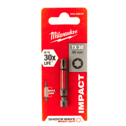 Zväčšený obrázok ku produktu Skrutkovací bit TX30 50mm SHOCKWAVE /blister 1ks/